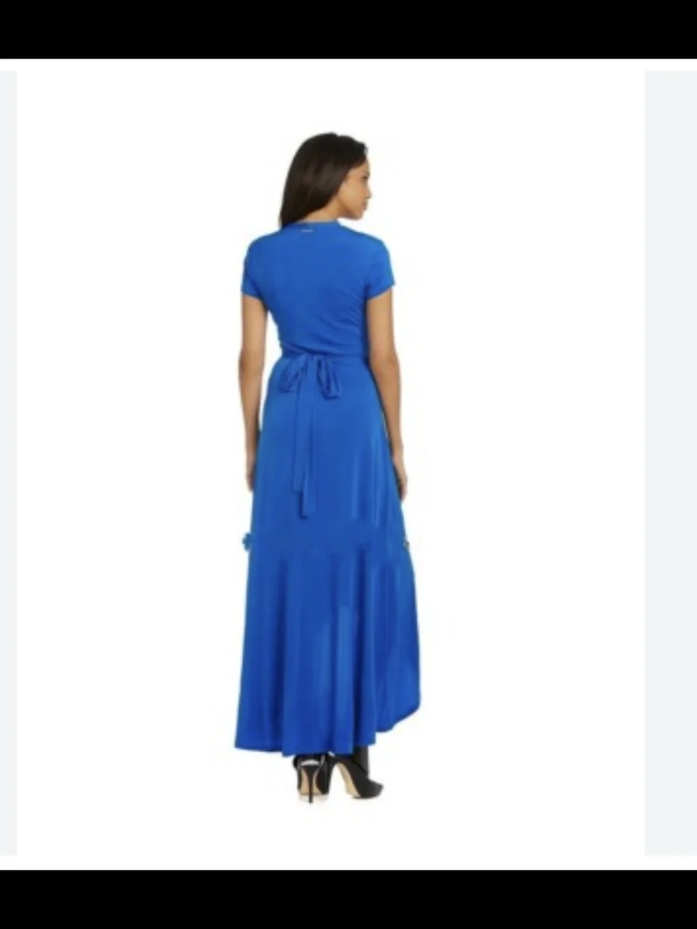 Michael Kors Cobalt Blue Wrap-Style High-Low Maxi Dress